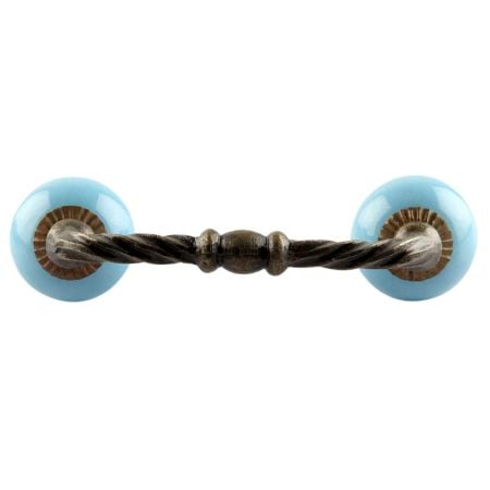 Sky Blue Ceramic Cut Bridge Handles